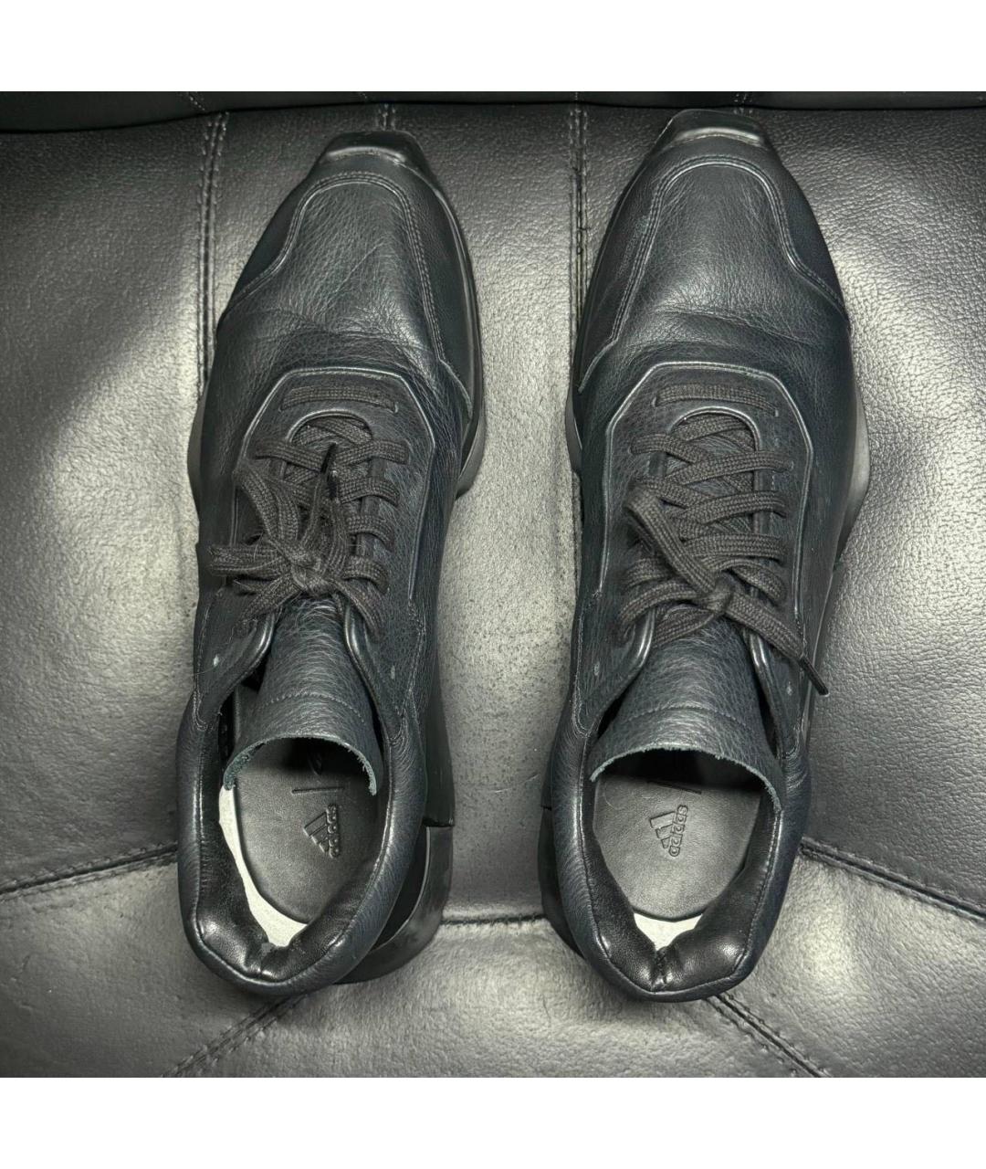 RICK OWENS Черные кожаные низкие кроссовки / кеды, фото 8