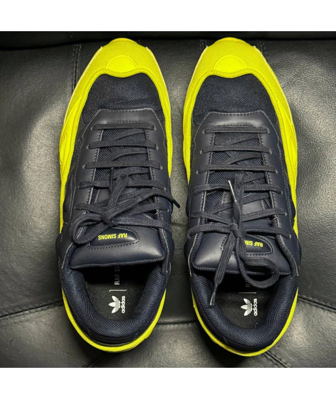 ADIDAS X RAF SIMONS Желтые текстильные низкие кроссовки / кеды, фото 7