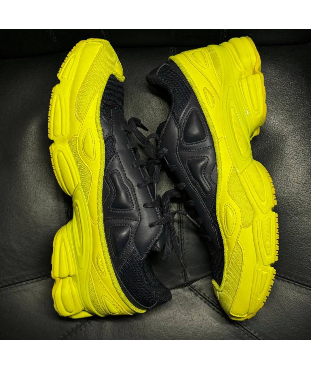 ADIDAS X RAF SIMONS Желтые текстильные низкие кроссовки / кеды, фото 5