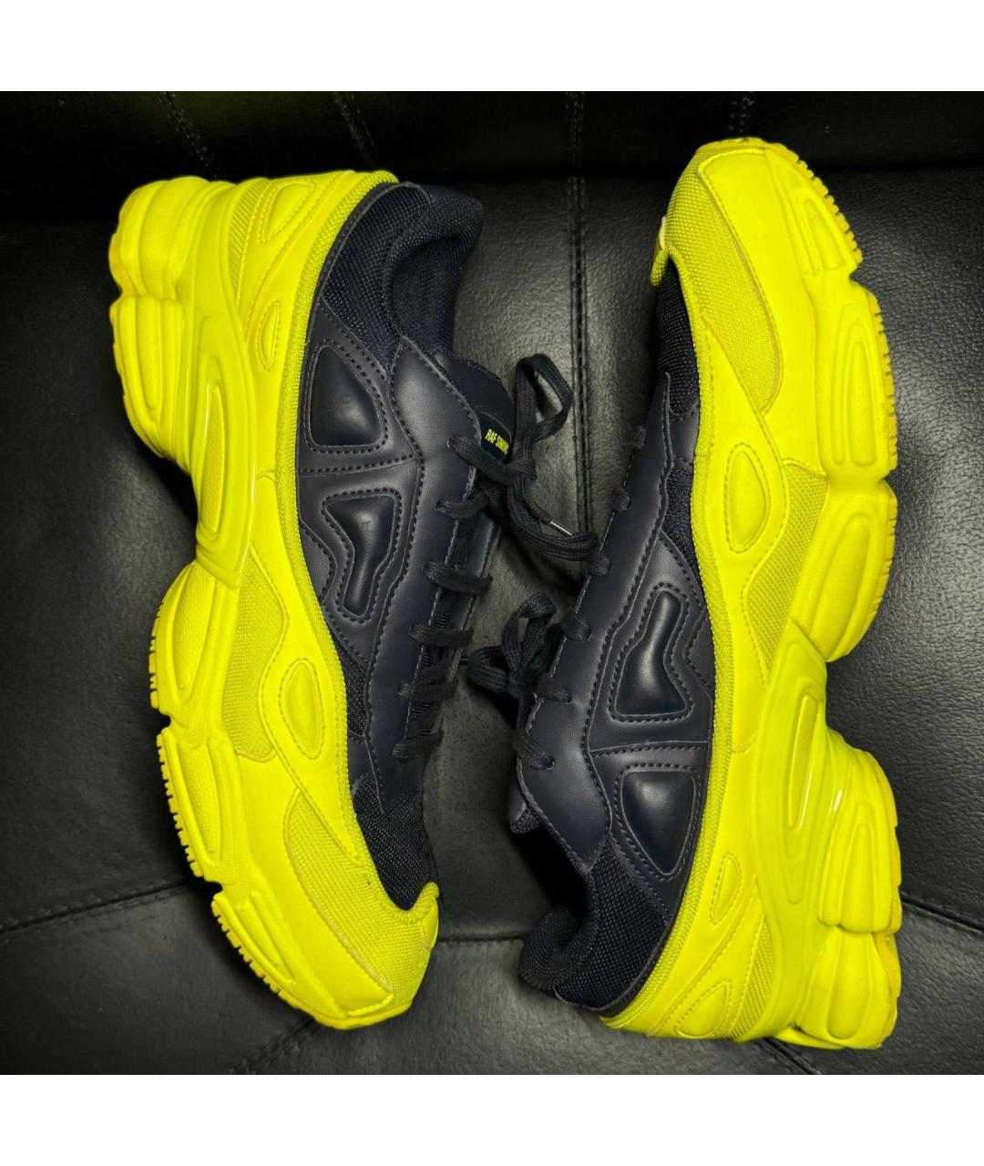 ADIDAS X RAF SIMONS Желтые текстильные низкие кроссовки / кеды, фото 4