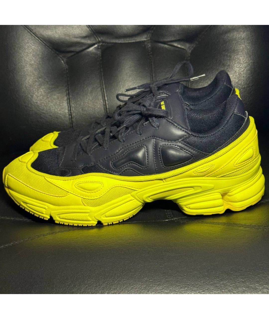 ADIDAS X RAF SIMONS Желтые текстильные низкие кроссовки / кеды, фото 3