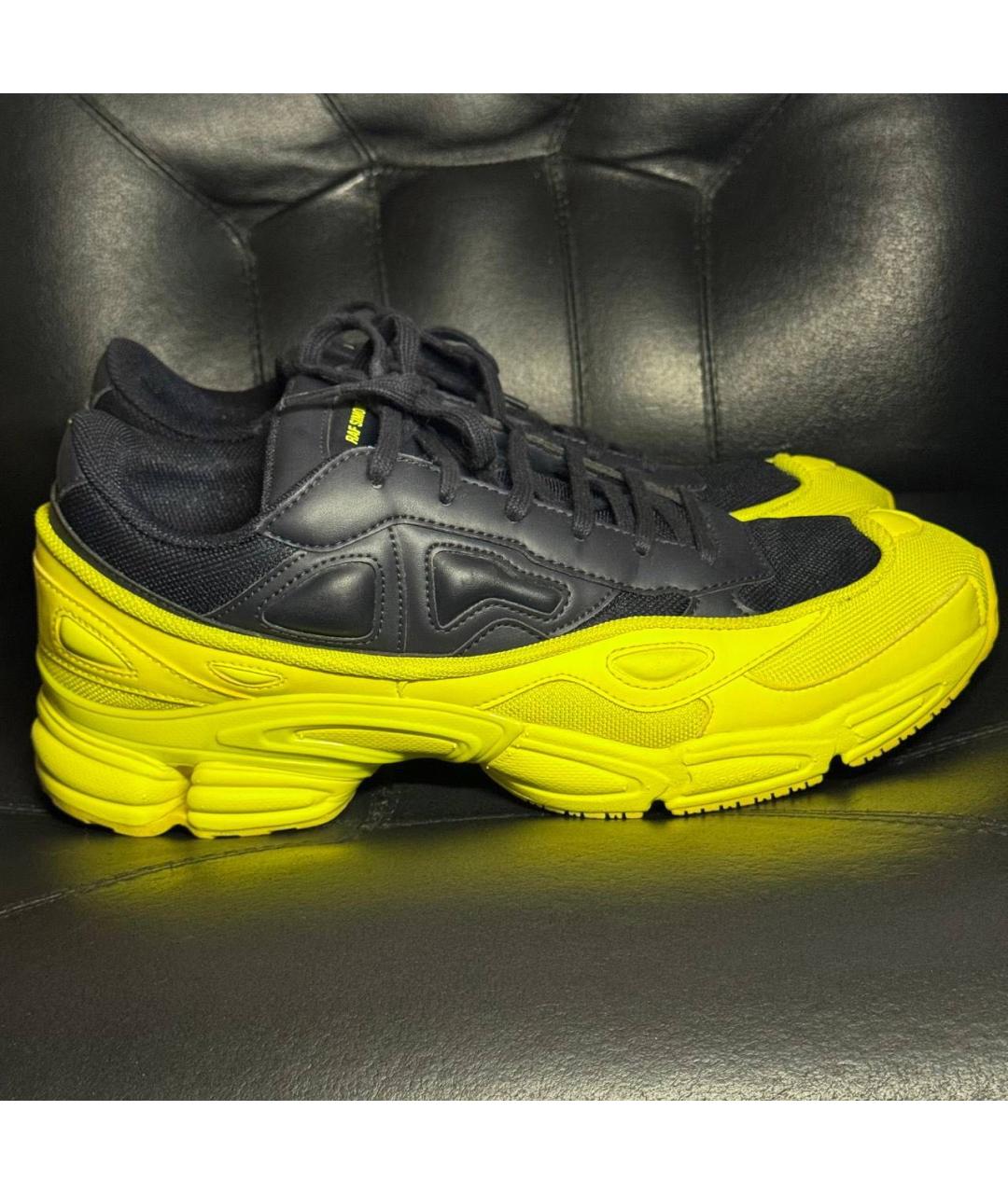 ADIDAS X RAF SIMONS Желтые текстильные низкие кроссовки / кеды, фото 9