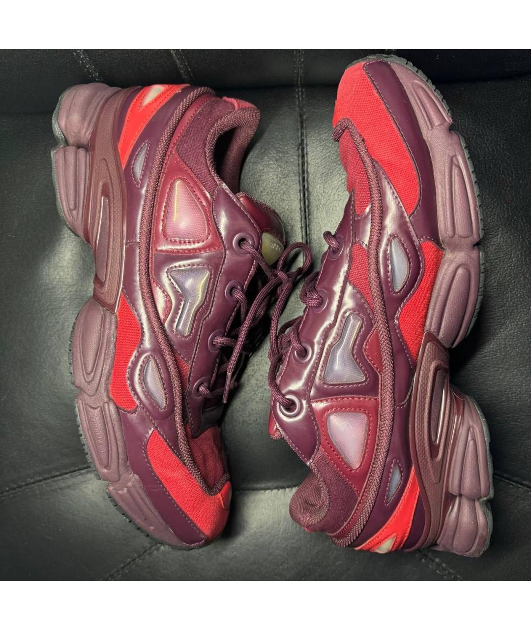 ADIDAS X RAF SIMONS Бордовые текстильные низкие кроссовки / кеды, фото 4