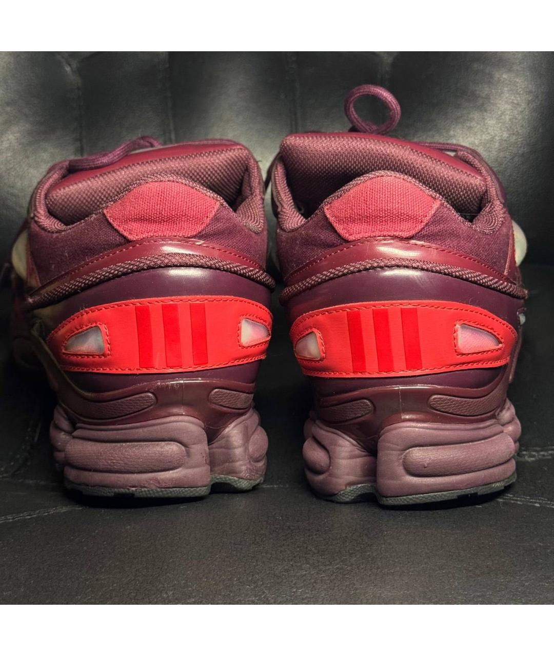 ADIDAS X RAF SIMONS Бордовые текстильные низкие кроссовки / кеды, фото 2