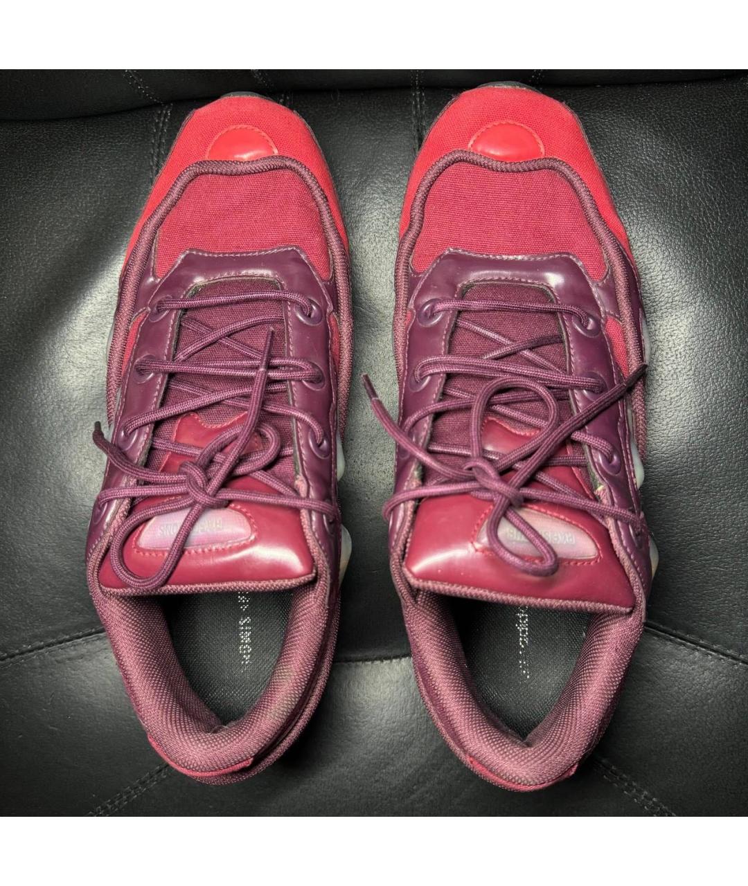 ADIDAS X RAF SIMONS Бордовые текстильные низкие кроссовки / кеды, фото 7