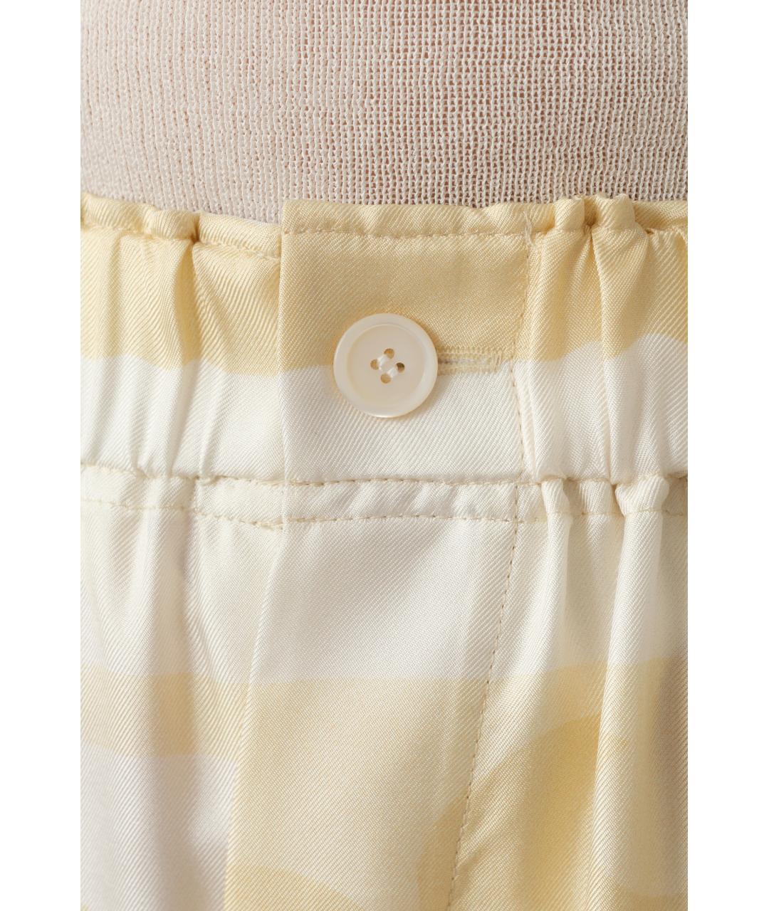 Carven Желтые шелковые прямые брюки, фото 5