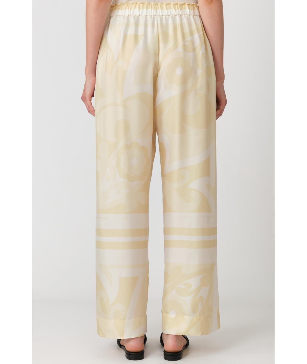 Carven Желтые шелковые прямые брюки, фото 4