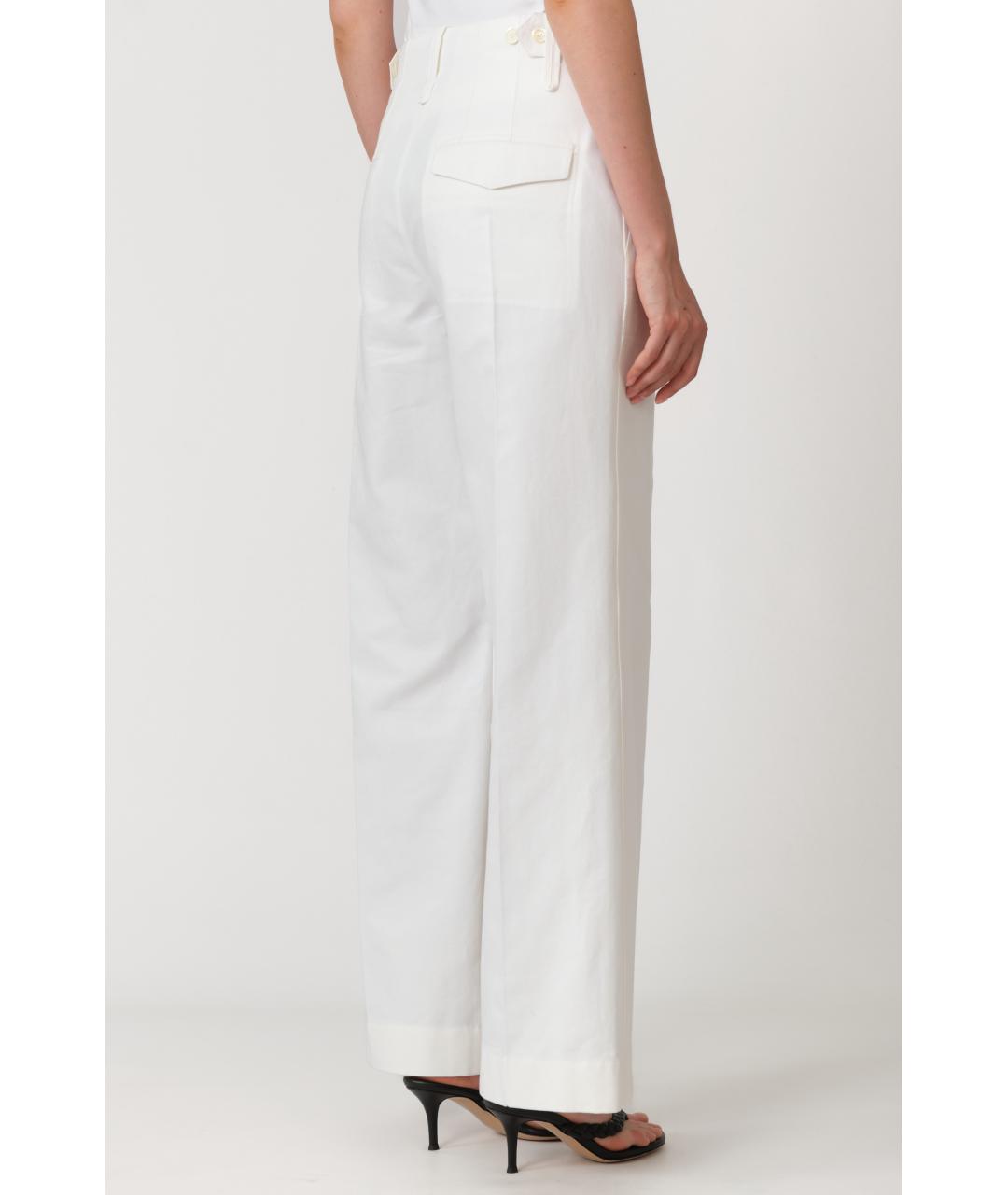 Carven Белые хлопковые прямые брюки, фото 3