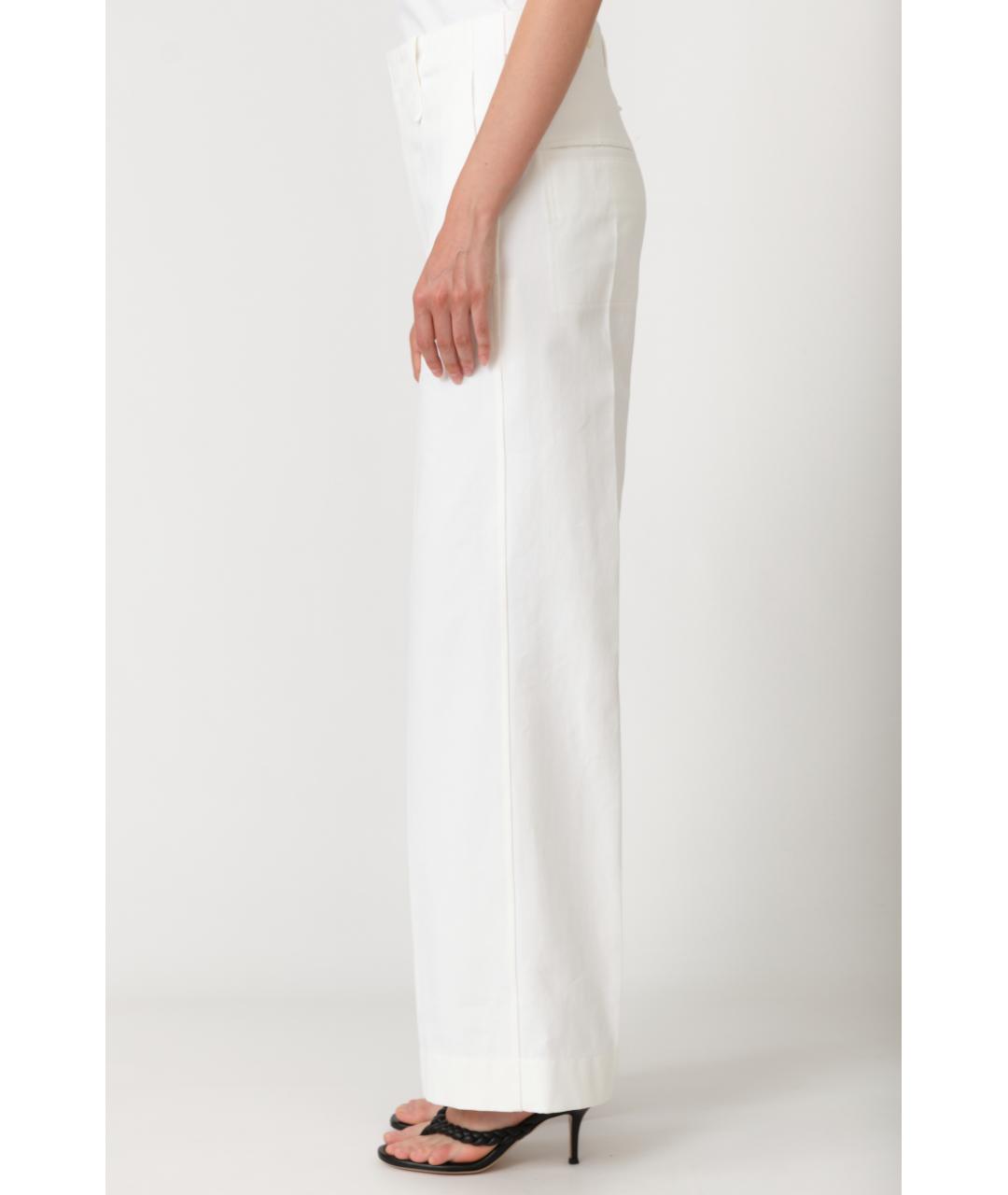 Carven Белые хлопковые прямые брюки, фото 2