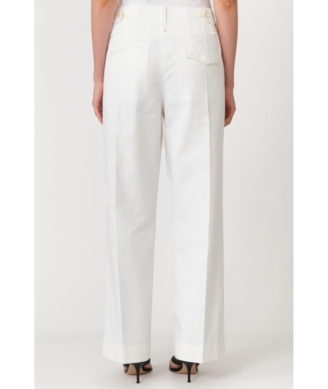 Carven Белые хлопковые прямые брюки, фото 5