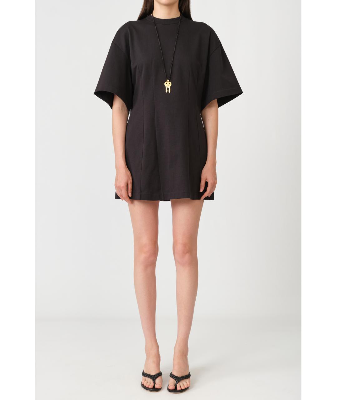 Carven Черное хлопковое повседневное платье, фото 2