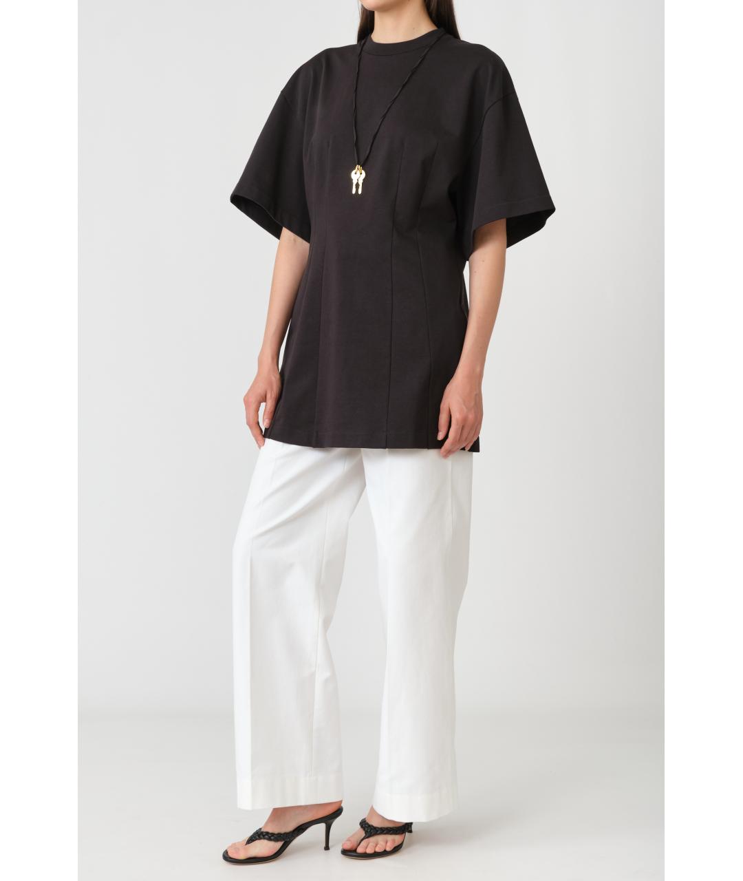 Carven Черное хлопковое повседневное платье, фото 8
