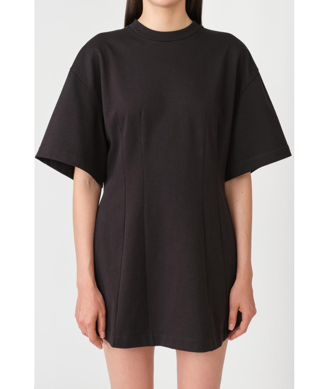 Carven Черное хлопковое повседневное платье, фото 3
