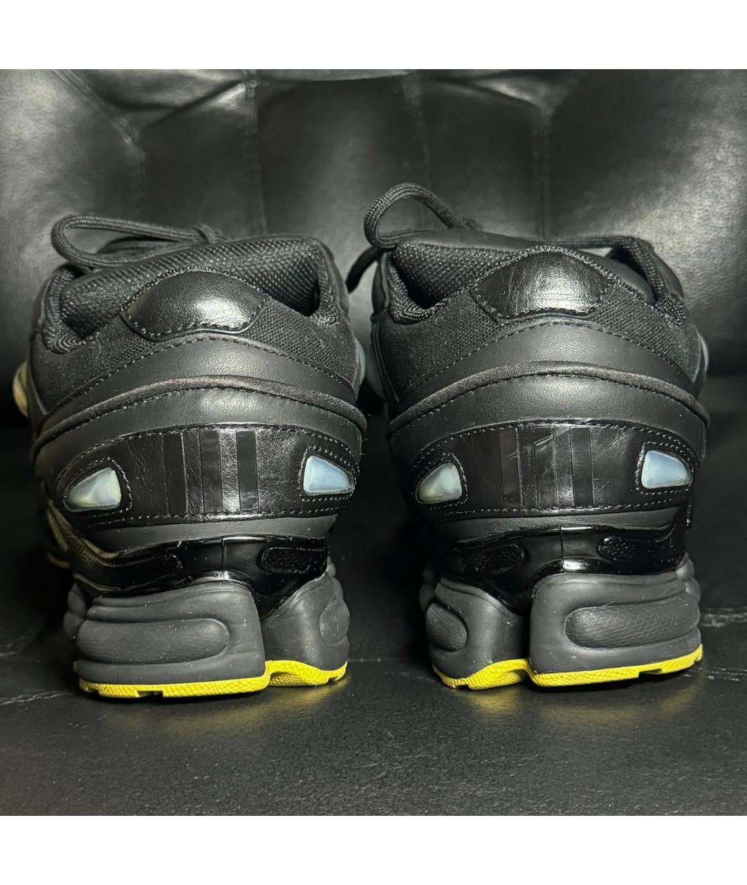 ADIDAS X RAF SIMONS Черные кожаные низкие кроссовки / кеды, фото 2