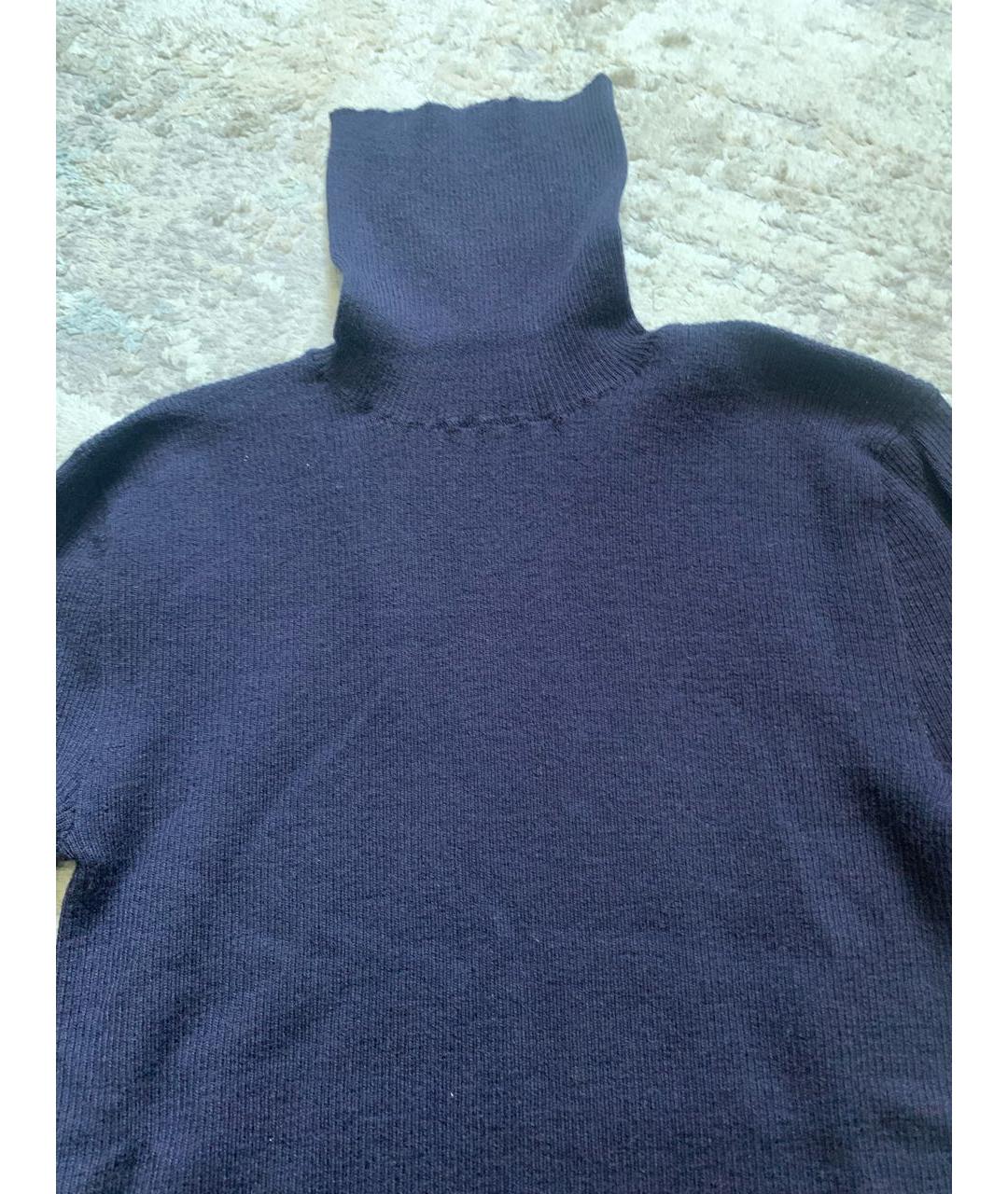 POLO RALPH LAUREN Темно-синяя шерстяная водолазка, фото 2