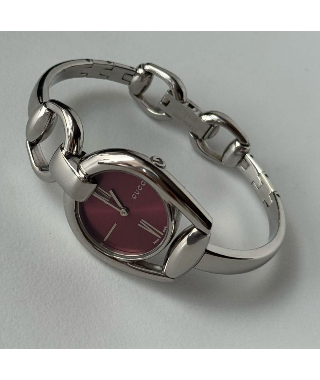 GUCCI Серебряные металлические часы, фото 3