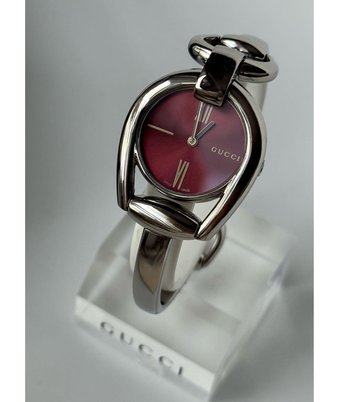 GUCCI Серебряные металлические часы, фото 6