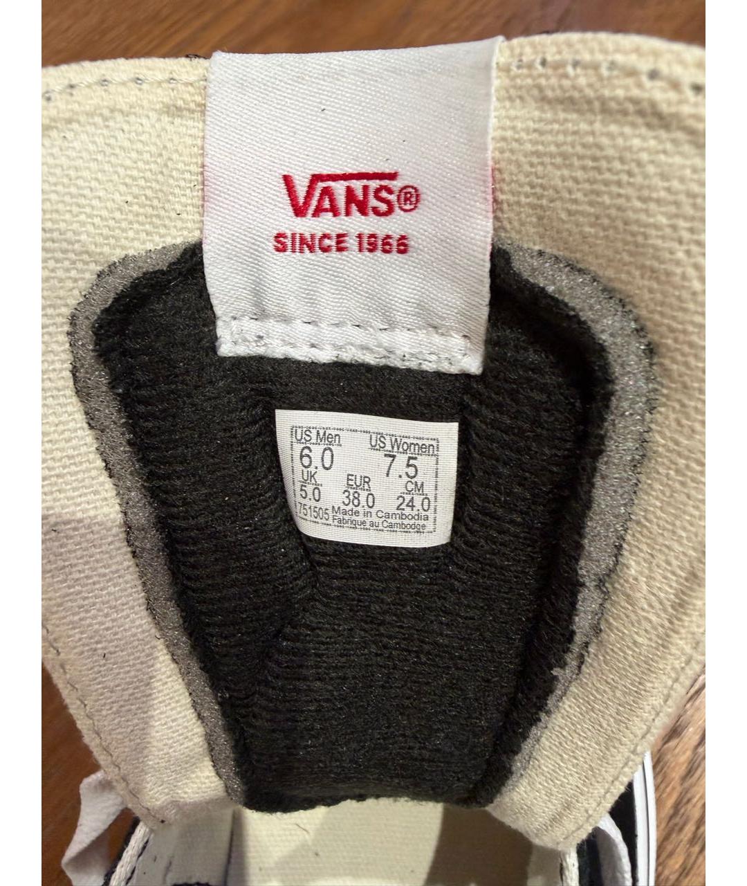 VANS Черные кеды из искусственной кожи, фото 6