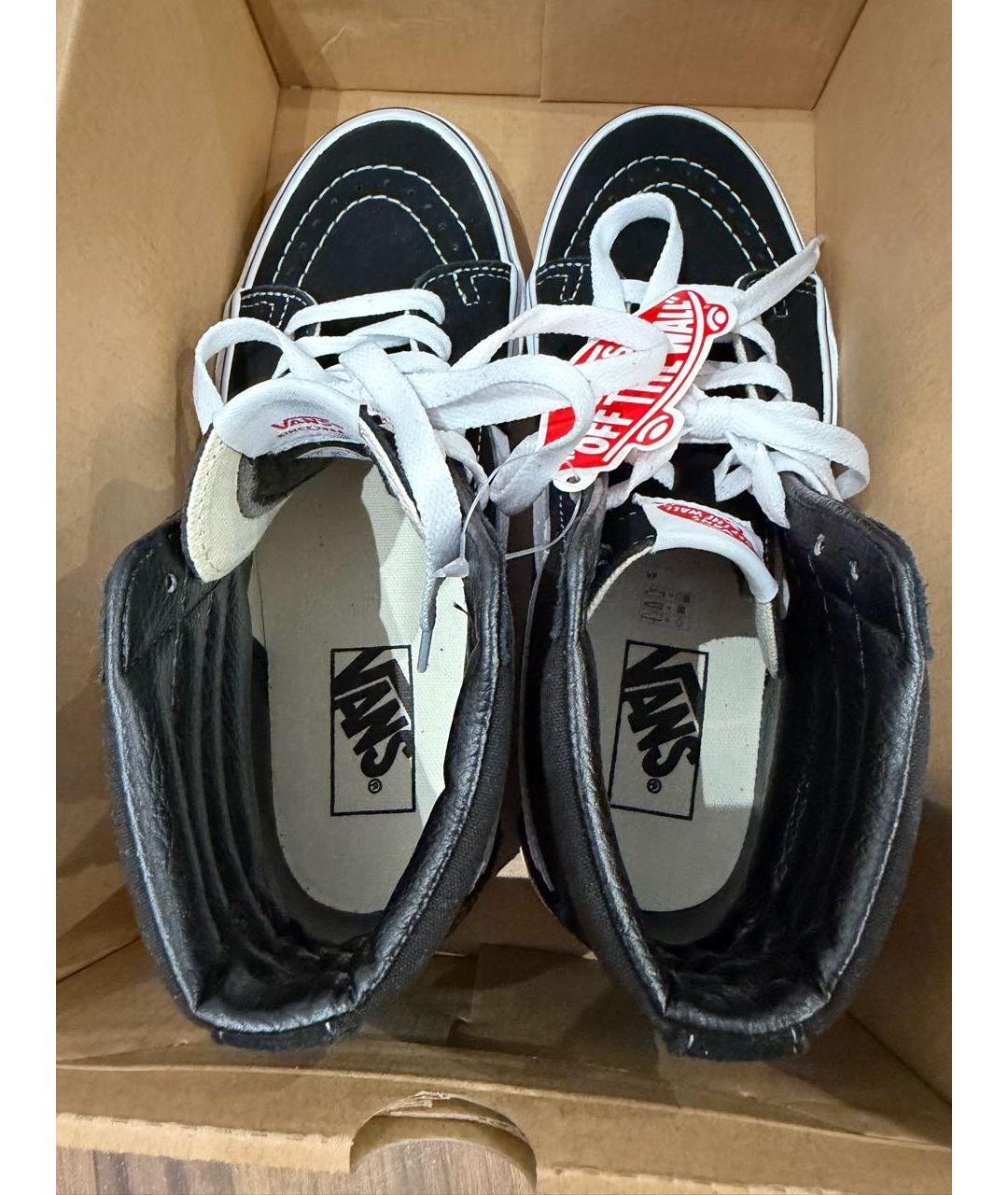 VANS Черные кеды из искусственной кожи, фото 4