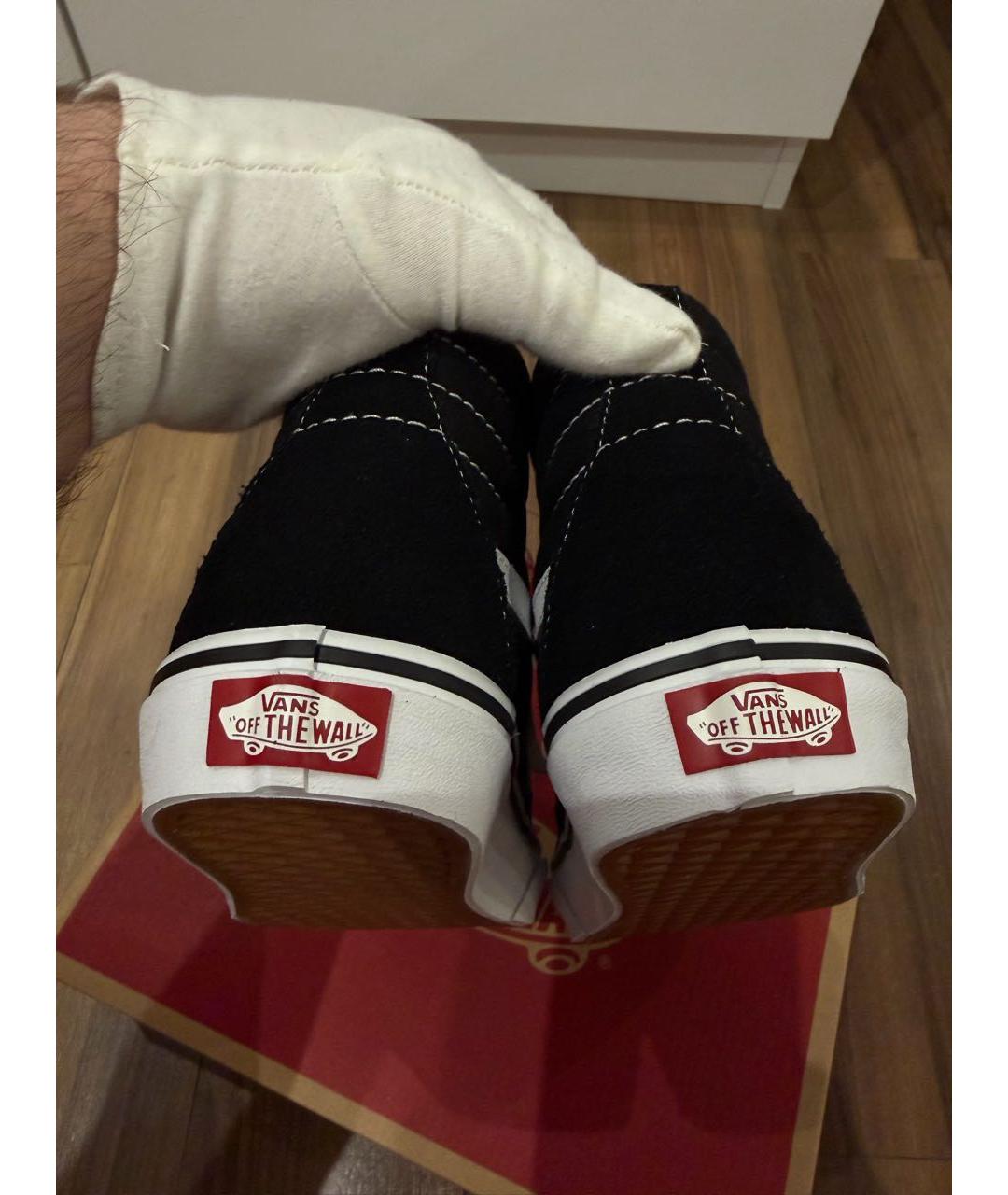 VANS Черные кеды из искусственной кожи, фото 5