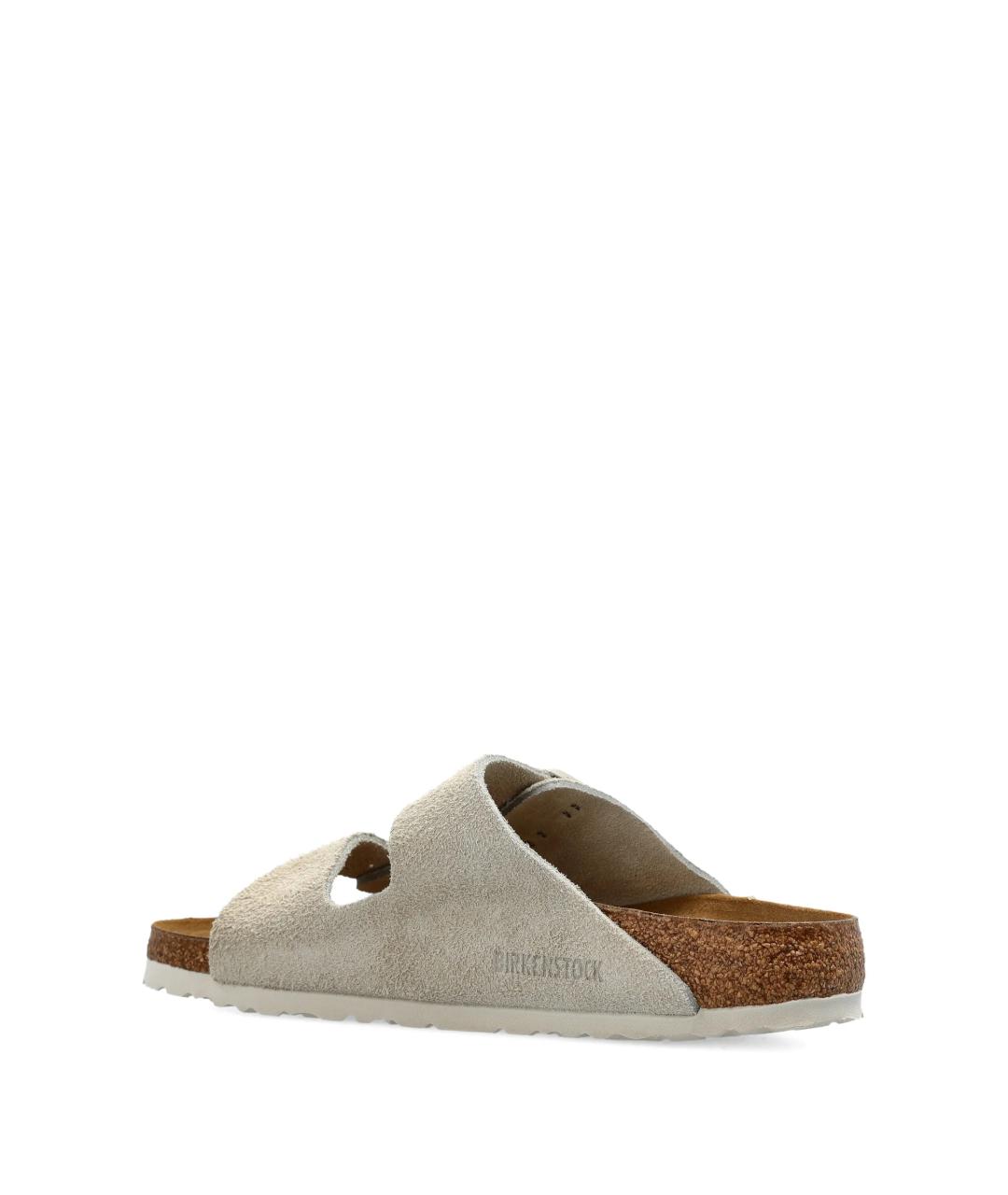 BIRKENSTOCK Бежевые кожаные шлепанцы, фото 3