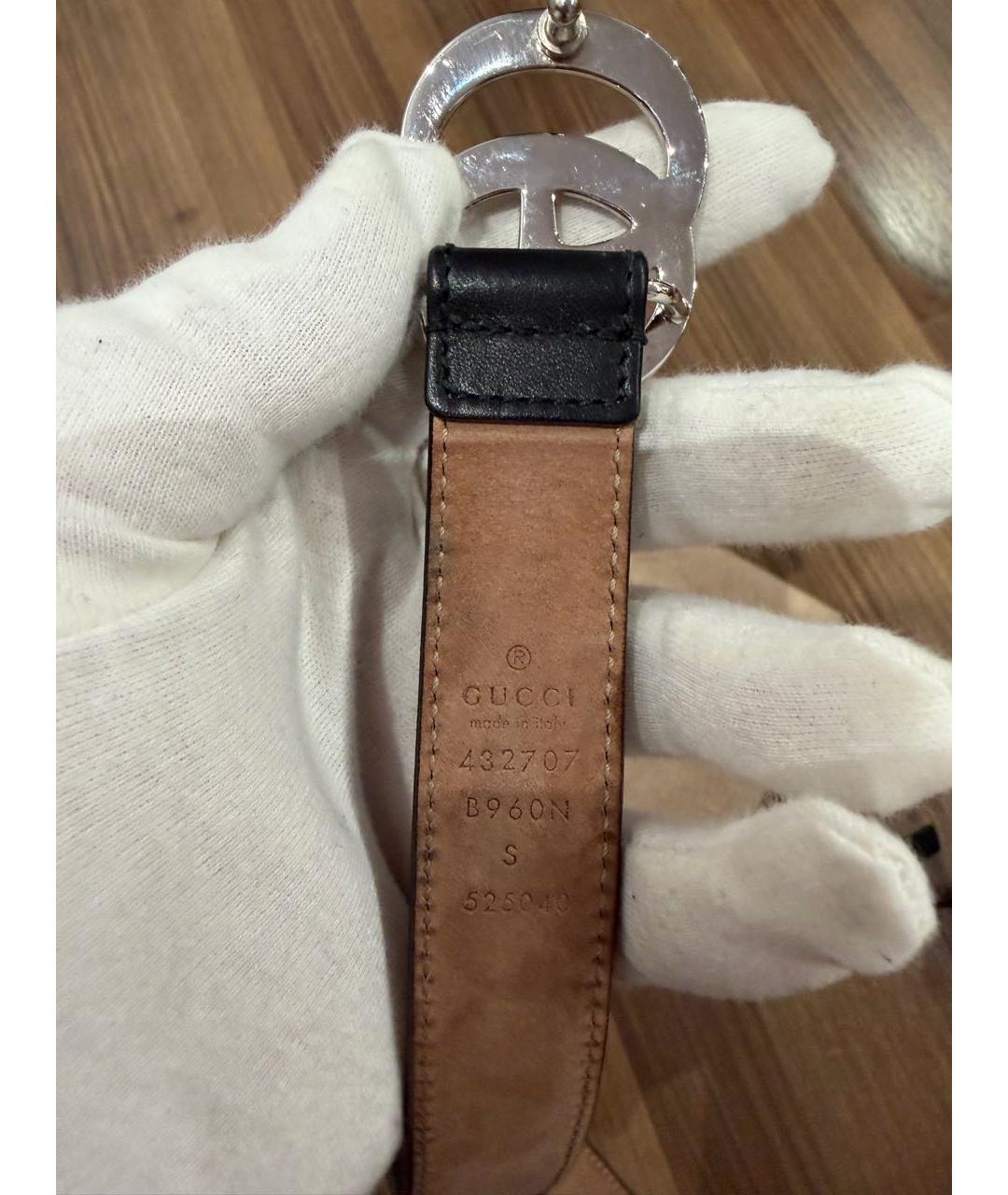 GUCCI Черный кожаный ремень, фото 3