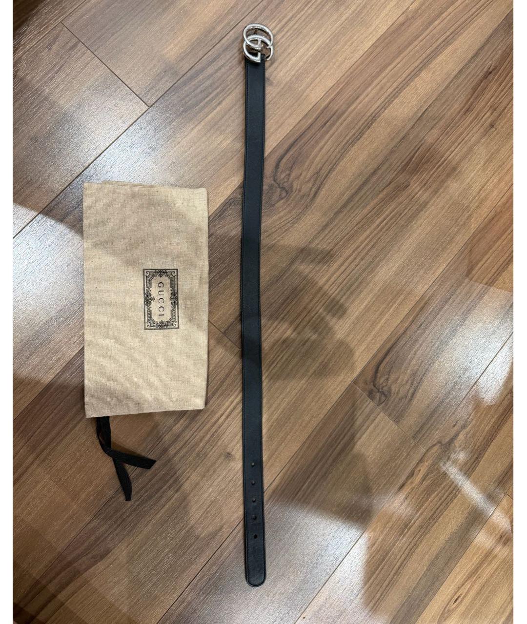 GUCCI Черный кожаный ремень, фото 4