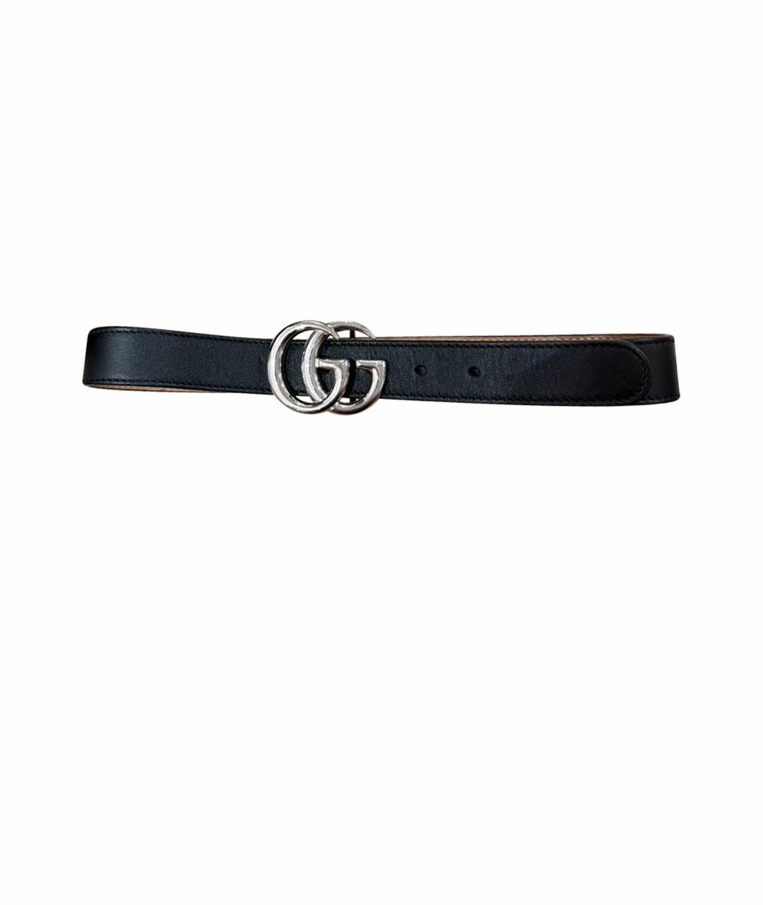 GUCCI Черный кожаный ремень, фото 1