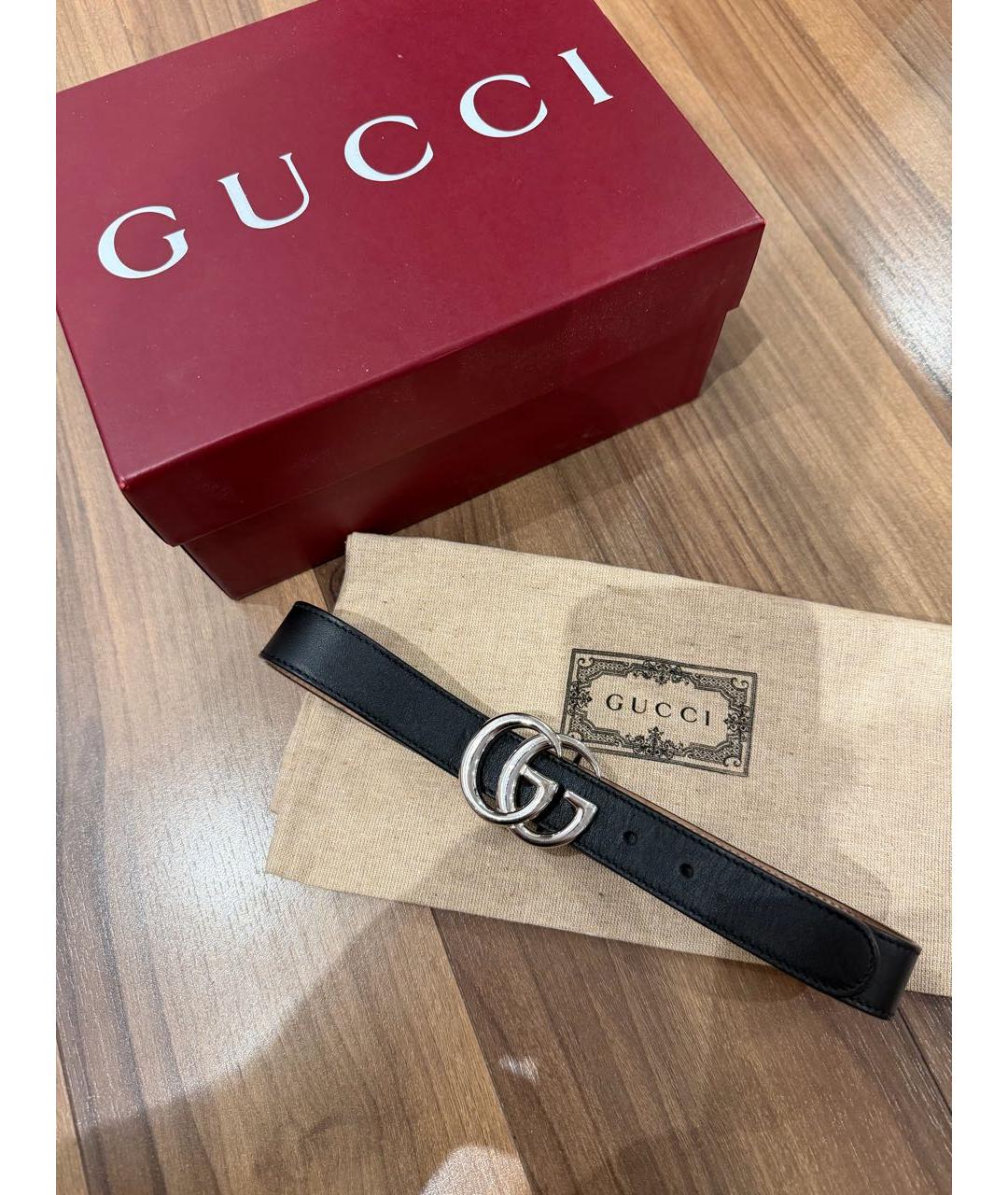 GUCCI Черный кожаный ремень, фото 7