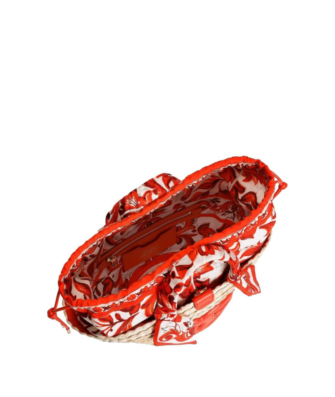 DOLCE&GABBANA Оранжевая плетеная сумка с короткими ручками, фото 3