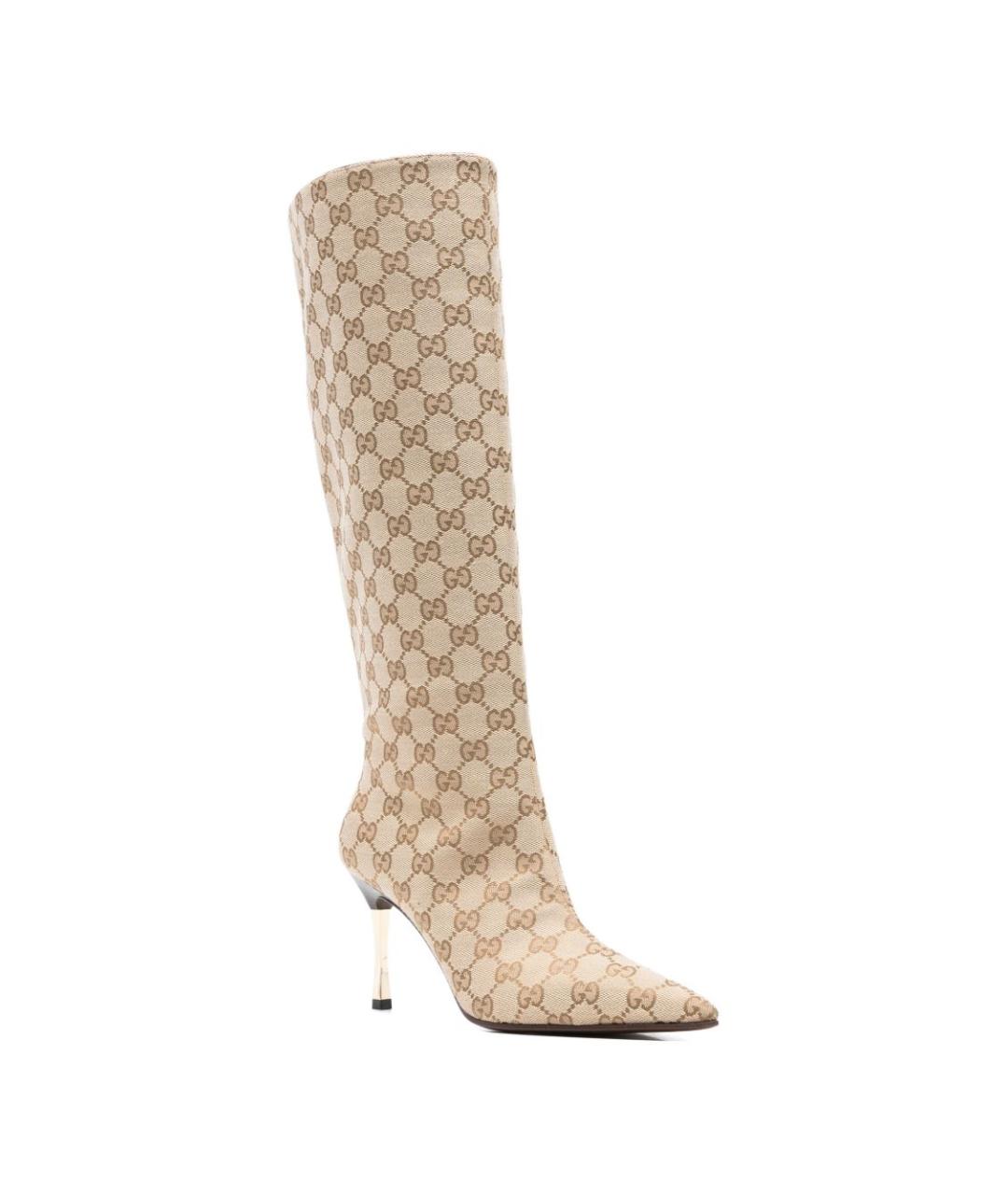 GUCCI Бежевые синтетические сапоги, фото 3