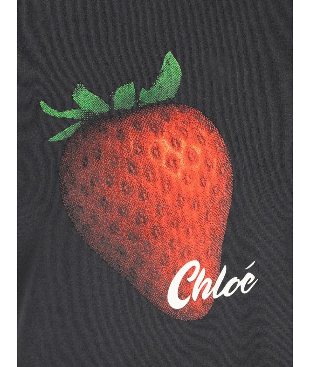CHLOE Серая хлопковая футболка, фото 3