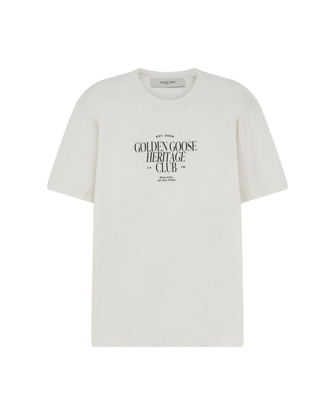GOLDEN GOOSE Белая хлопковая футболка, фото 1