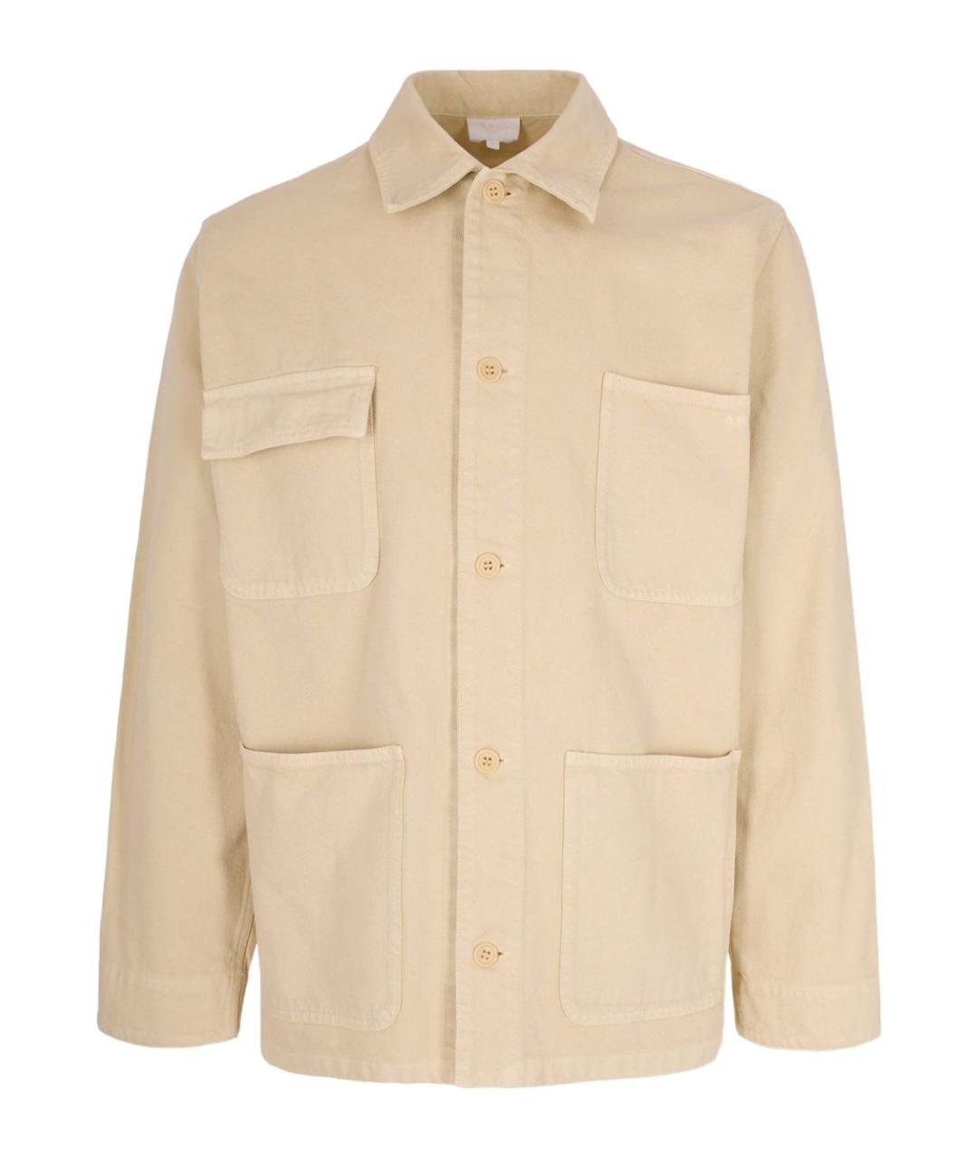 A.P.C. Бежевая хлопковая кэжуал рубашка, фото 1