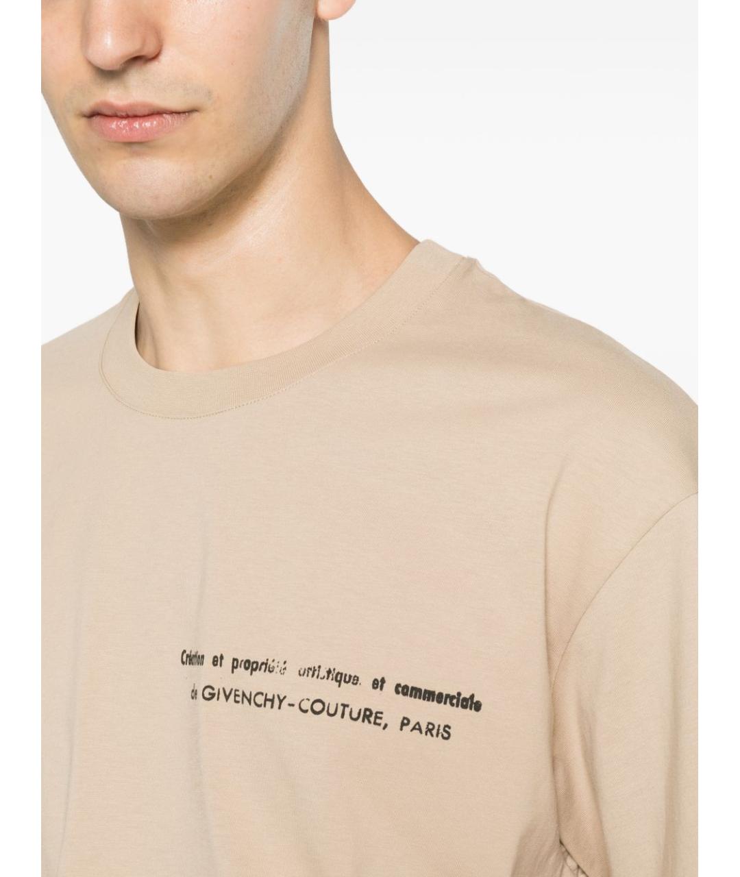GIVENCHY Бежевая хлопковая футболка, фото 3