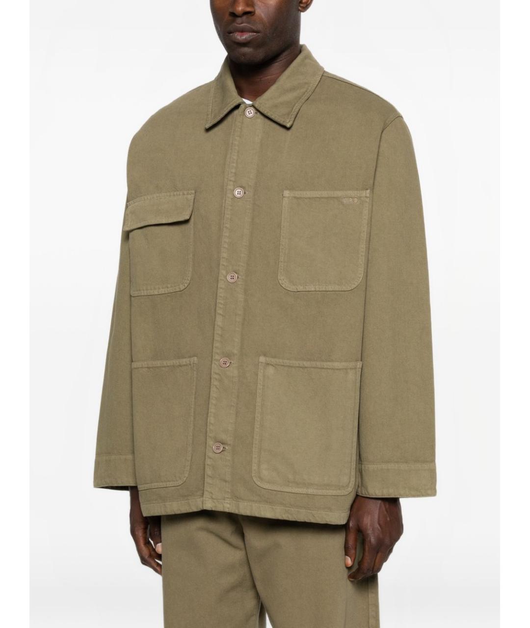 A.P.C. Зеленая хлопковая кэжуал рубашка, фото 4