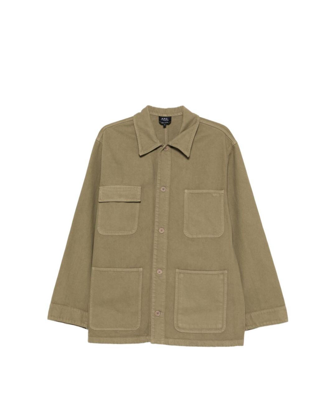 A.P.C. Зеленая хлопковая кэжуал рубашка, фото 1