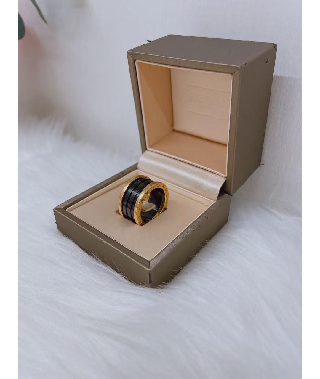 BVLGARI Черное кольцо из розового золота, фото 4
