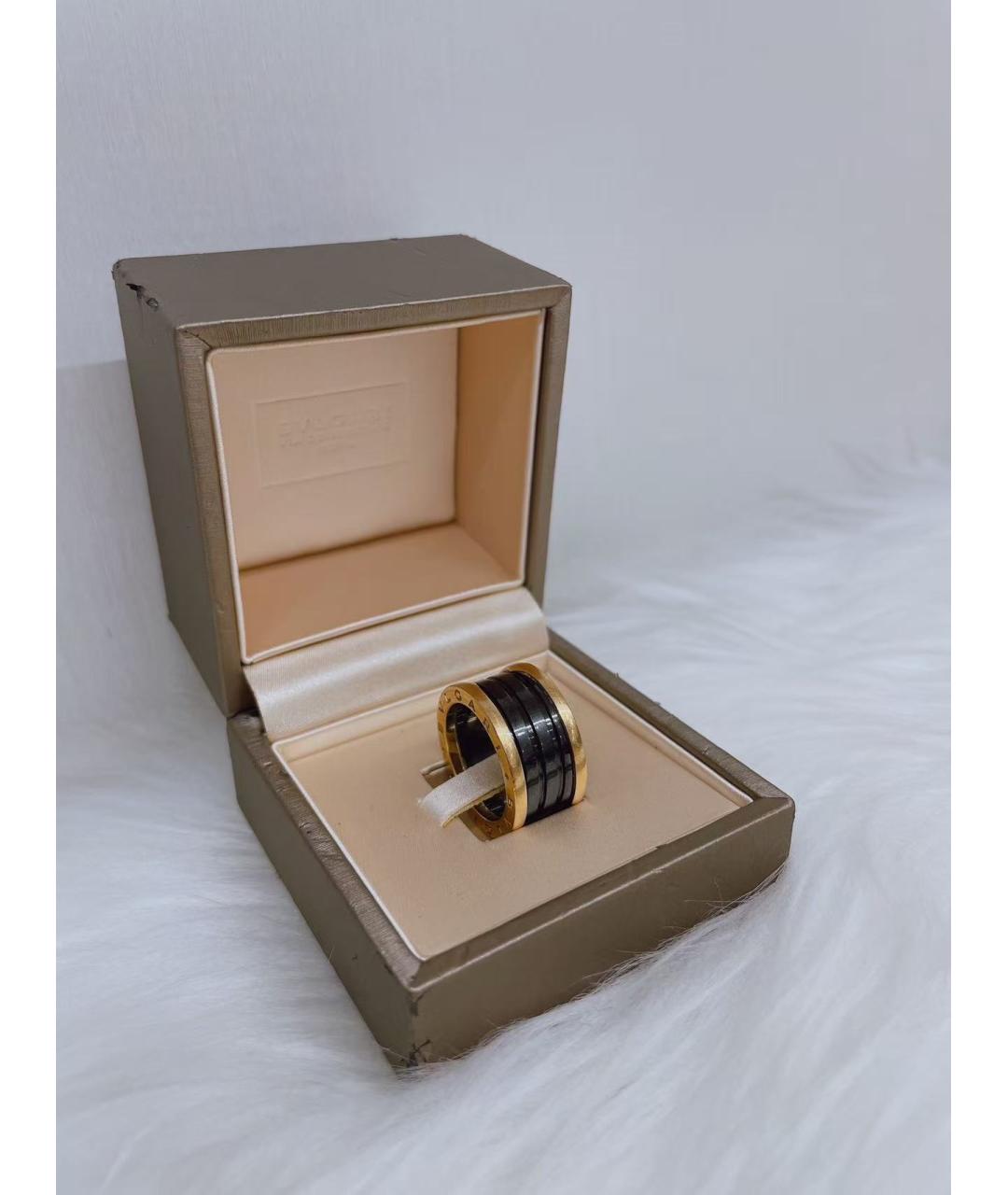 BVLGARI Черное кольцо из розового золота, фото 5