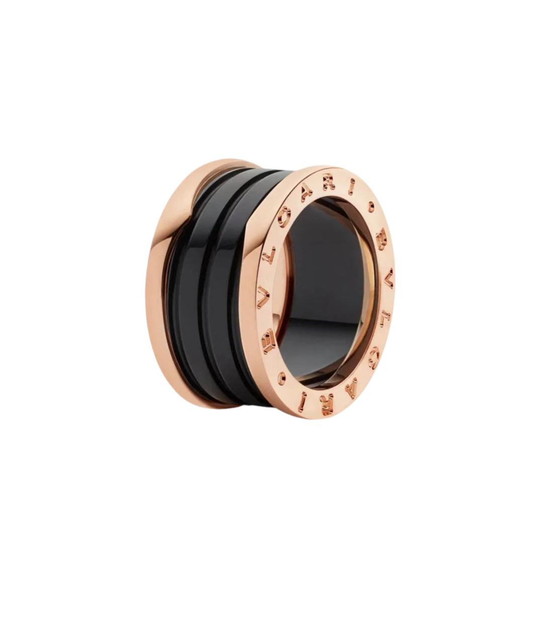 BVLGARI Черное кольцо из розового золота, фото 1