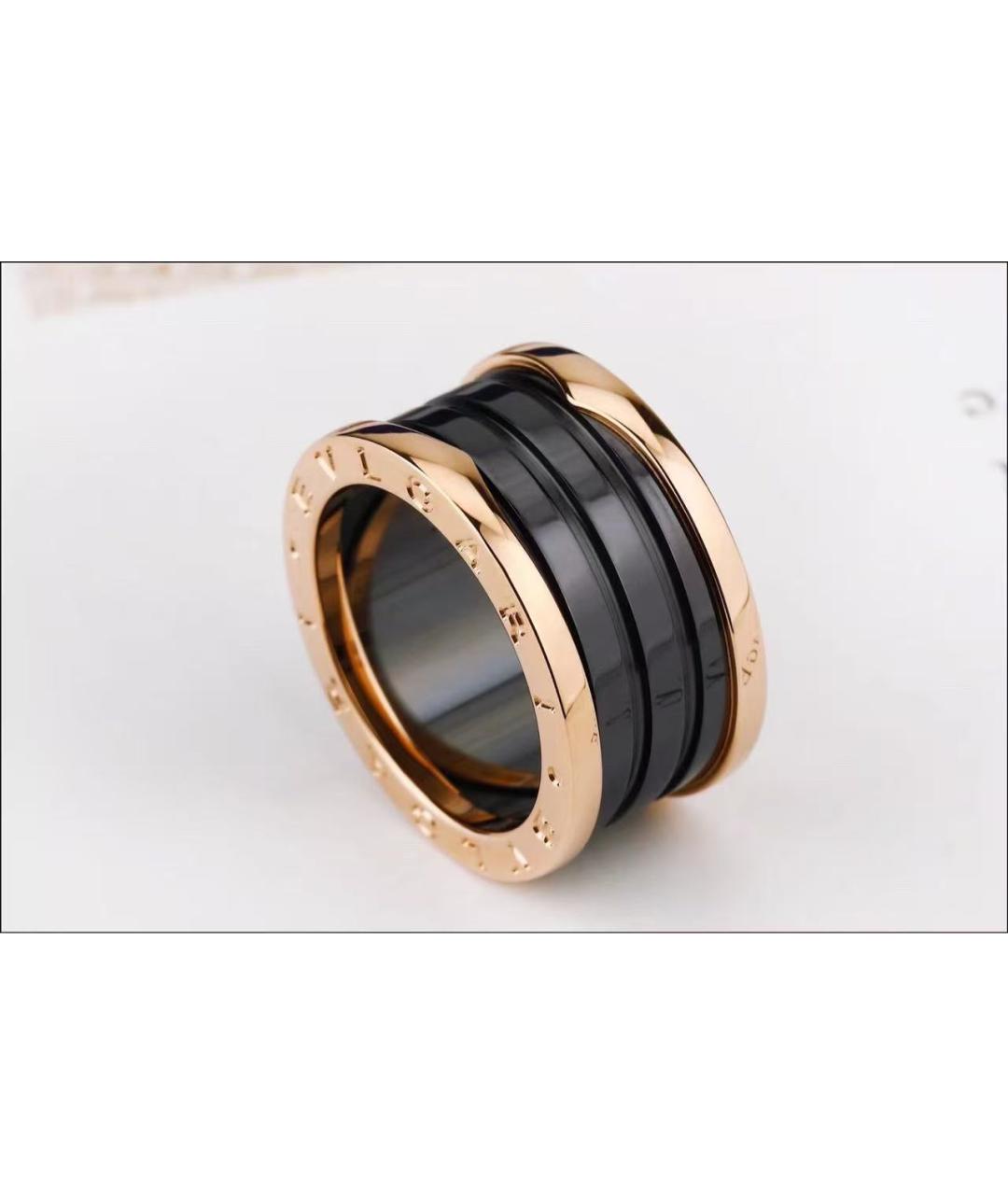 BVLGARI Черное кольцо из розового золота, фото 2