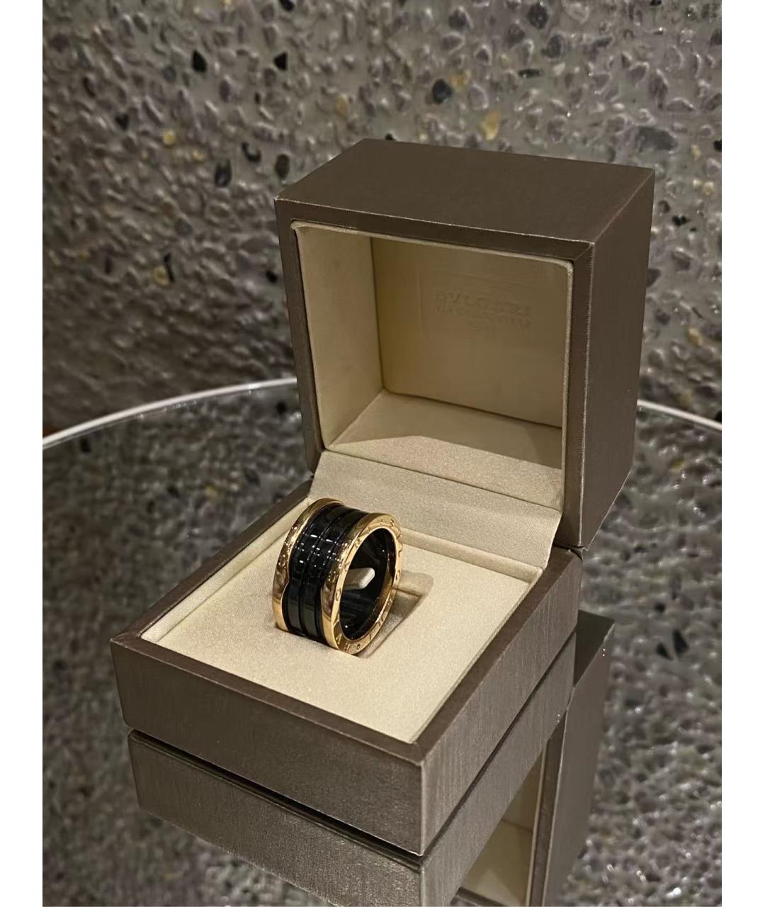 BVLGARI Черное кольцо из розового золота, фото 4