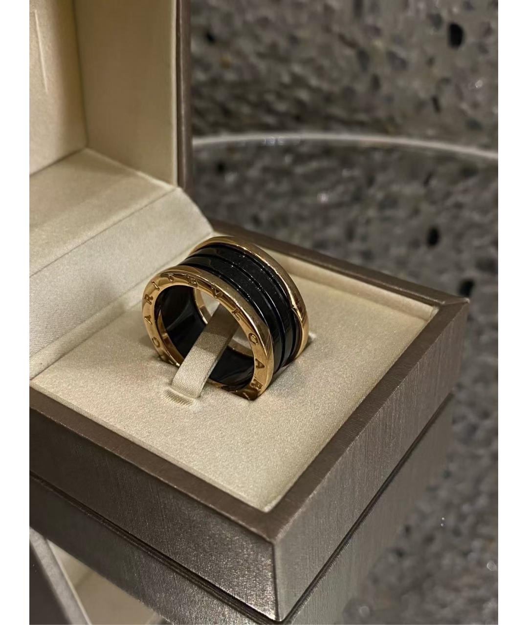 BVLGARI Черное кольцо из розового золота, фото 2