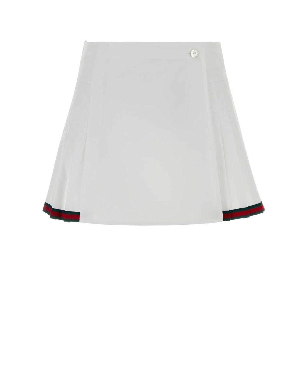 GUCCI Белая хлопковая юбка мини, фото 1