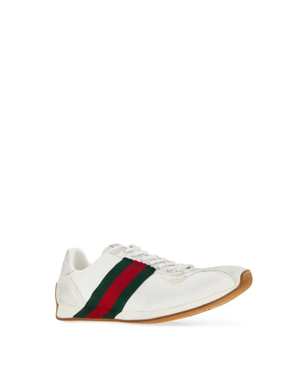 GUCCI Белые замшевые низкие кроссовки / кеды, фото 2