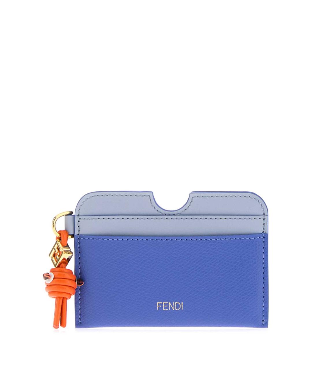 FENDI Синий кожаный кардхолдер, фото 1