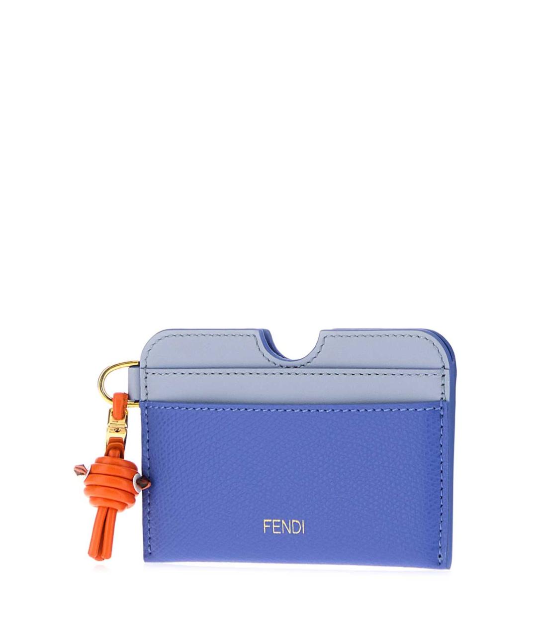 FENDI Синий кожаный кардхолдер, фото 2