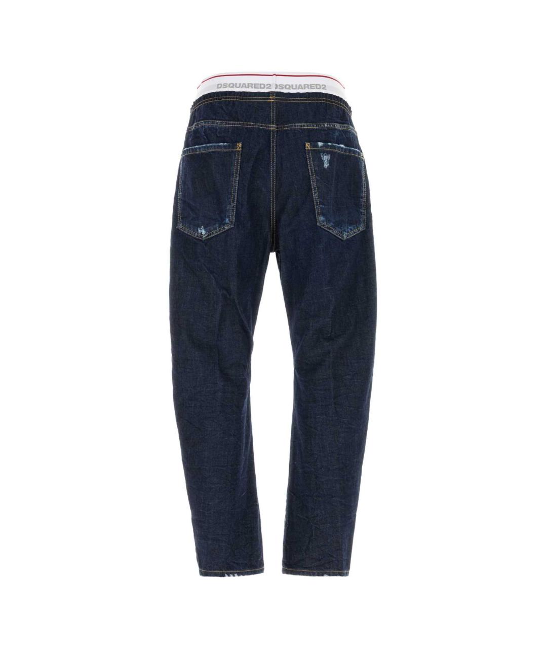 DSQUARED2 Синие хлопковые прямые джинсы, фото 2