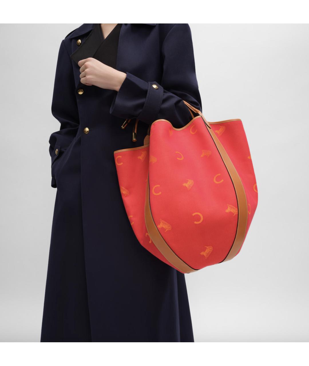 CELINE Красная жаккардовая сумка через плечо, фото 5