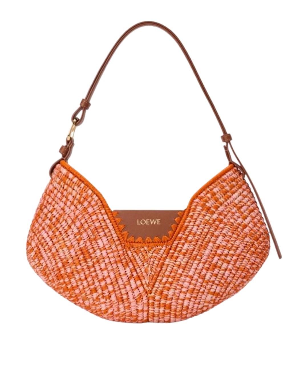 LOEWE Оранжевая плетеная сумка через плечо, фото 1
